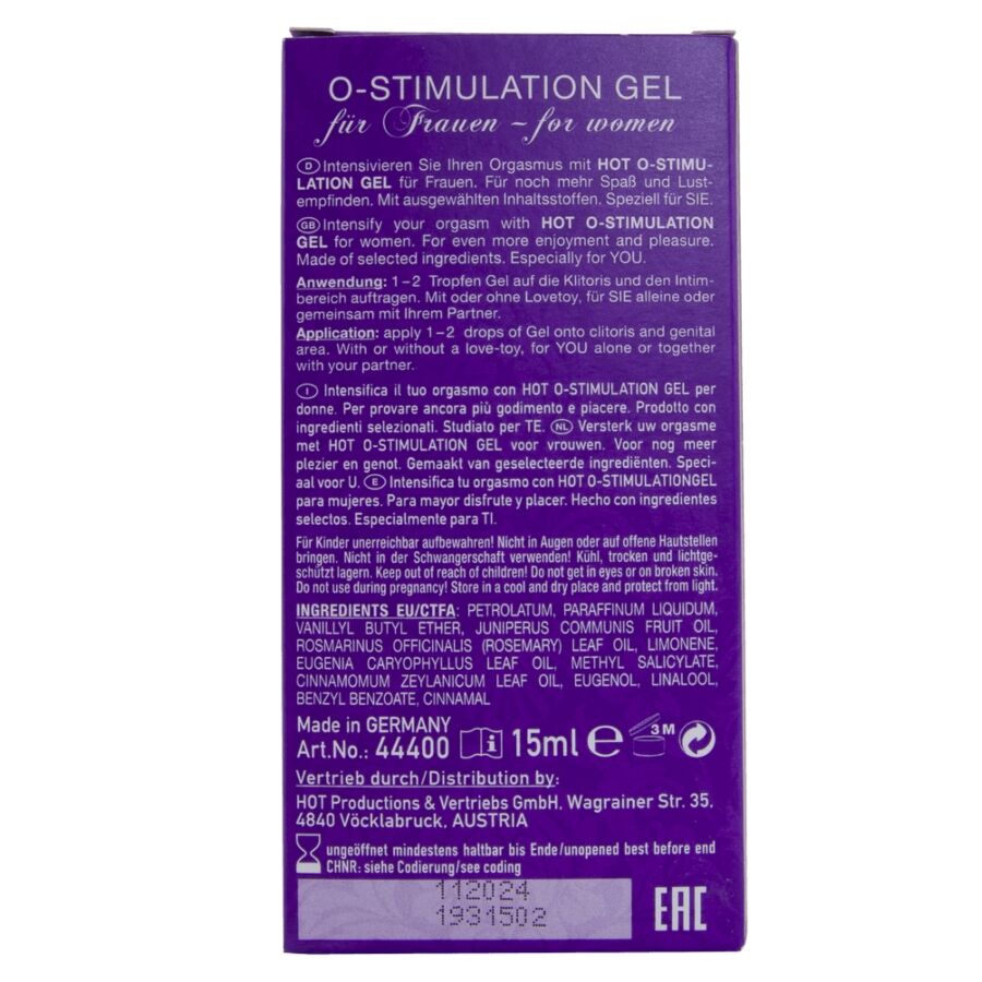 HOT - GEL O-STIMULATION PARA MUJER 15 ML - Imagen 6