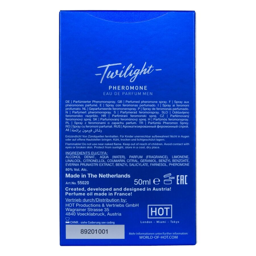 HOT - TWILIGHT PERFUME CON FEROMONAS HOMBRE 50 ML - Imagen 4