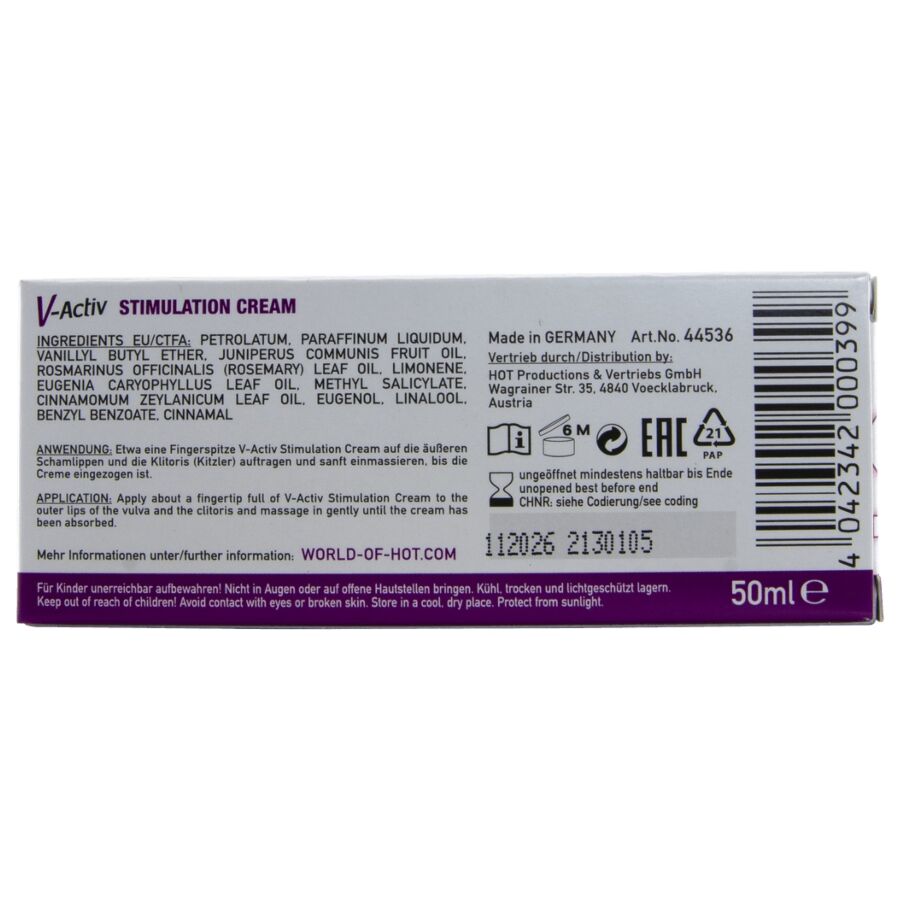 HOT - V-ACTIV CREMA ESTIMULANTE PARA MUJER 50 ML - Imagen 6