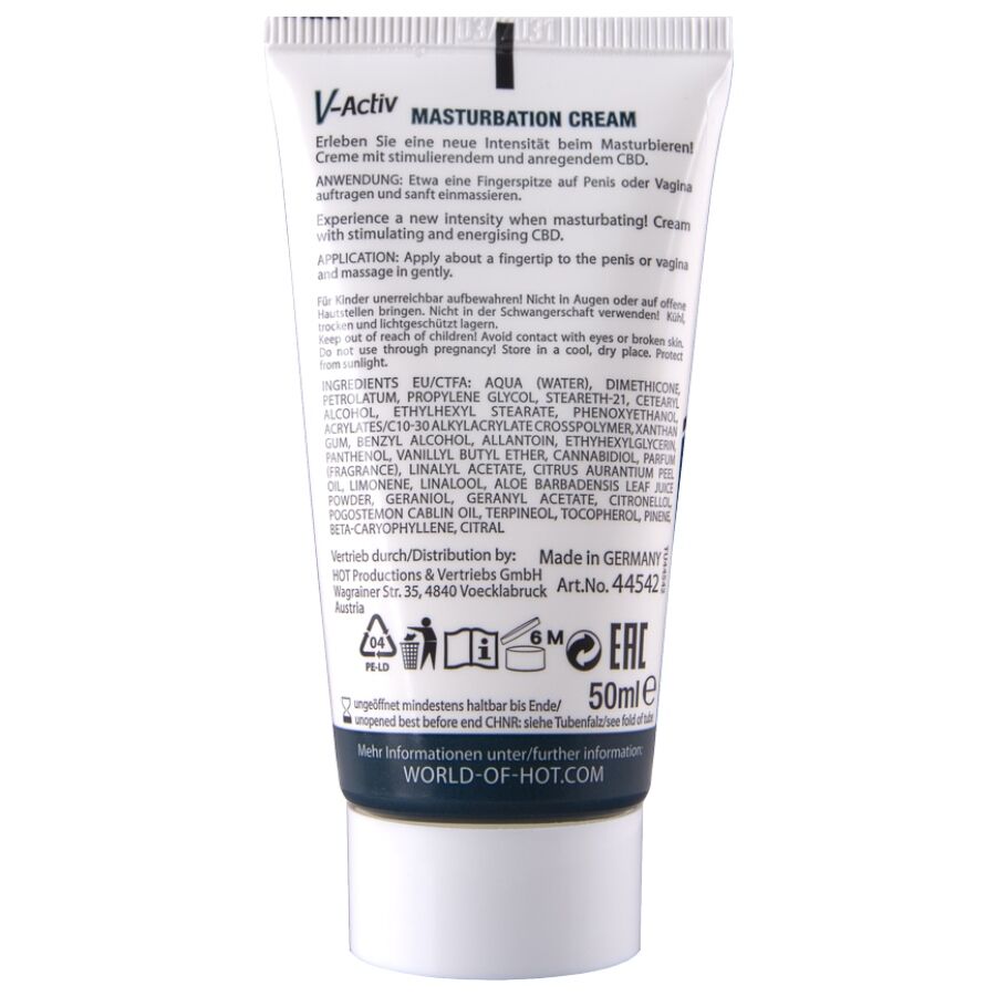 HOT - CREMA DE MASTURBACIÓN CON CBD - UNISEX 100 ML - Imagen 3