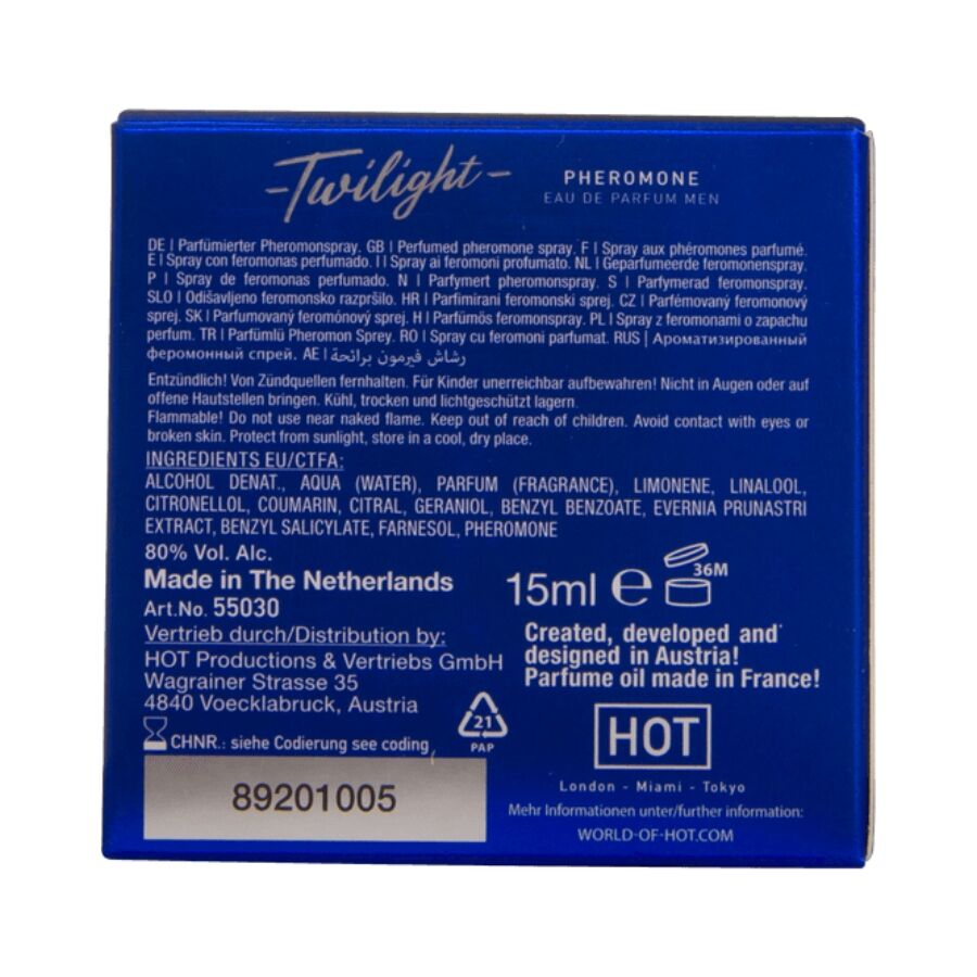 HOT - TWILIGHT PERFUME CON FEROMONAS HOMBRE 15 ML - Imagen 4
