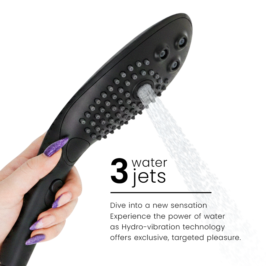 WOMANIZER - WAVE CABEZAL DE DUCHA ESTIMULADOR DE CLITORÍS NEGRO - Imagen 5