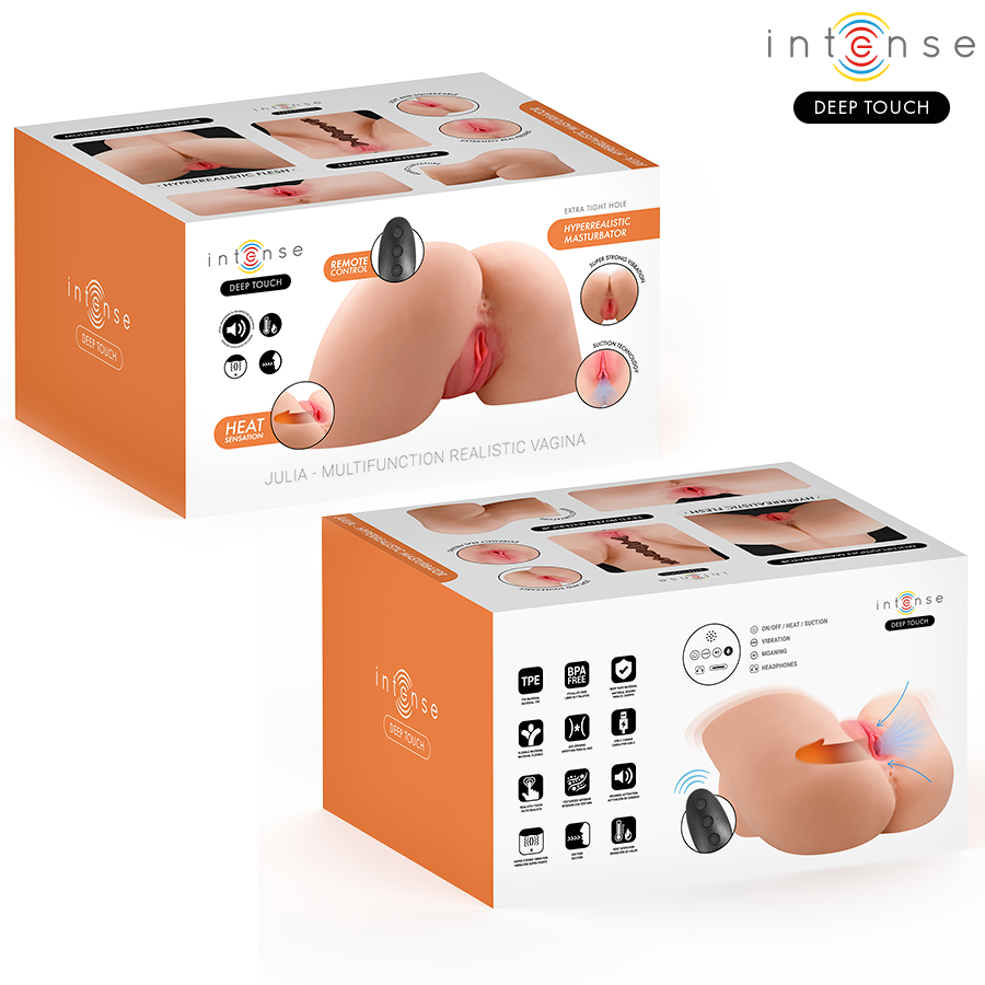 INTENSE DEEP TOUCH - JULIA MASTURBADOR VAGINA CON EFECTO SUCCIÓN, CALOR, VIBRACIÓN Y VOZ CON CONTROL REMOTO 9 KG - Imagen 10