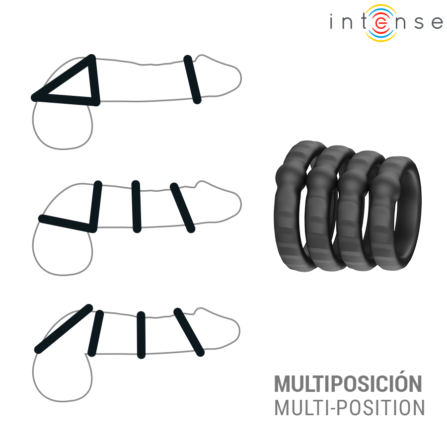 INTENSE - MICHIEL SET DE 4 ANILLOS MODELO 10 - Imagen 3