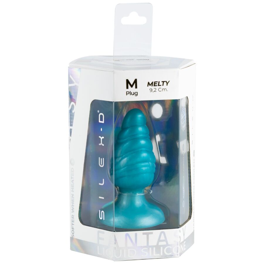 SILEXD - MELTY PLUG ANAL FANTASY SILICONA LIQUIDA TERMOREACTIVO AZUL CELESTE 9.2 CM - Imagen 6
