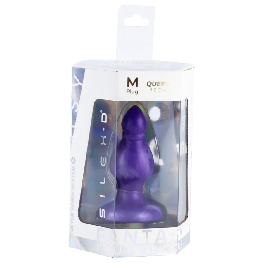 SILEXD - QUEEN PLUG ANAL FANTASY SILICONA LIQUIDA TERMOREACTIVO LILA 9.2 CM - Imagen 6