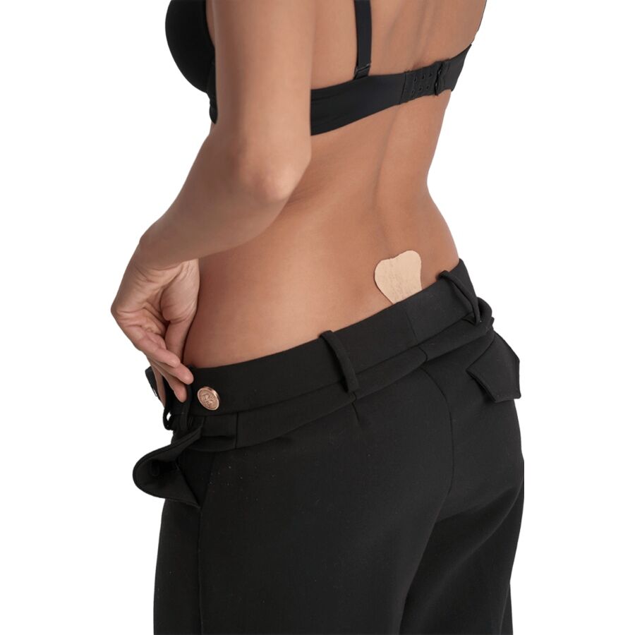 BYE-BRA - TANGA ADHESIVO ENCAJE BEIGE TALLA ÚNICA - Imagen 2