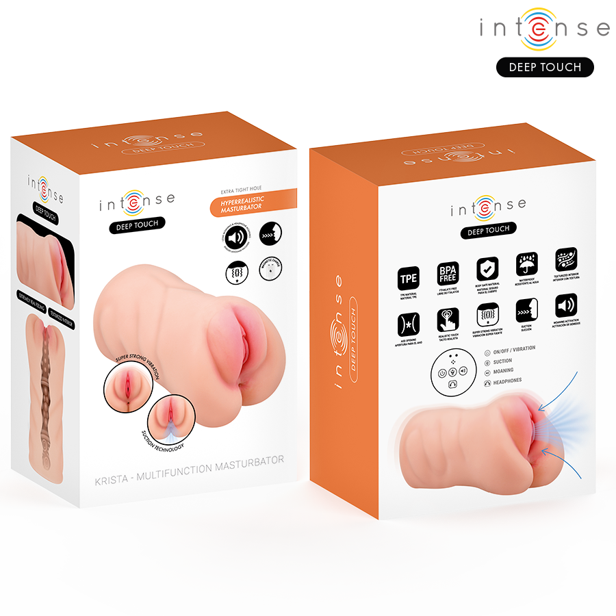INTENSE DEEP TOUCH - KRISTA MASTURBADOR VAGINA CON EFECTO SUCCIÓN, VIBRACIÓN Y VOZ 1.2 KG - Imagen 9