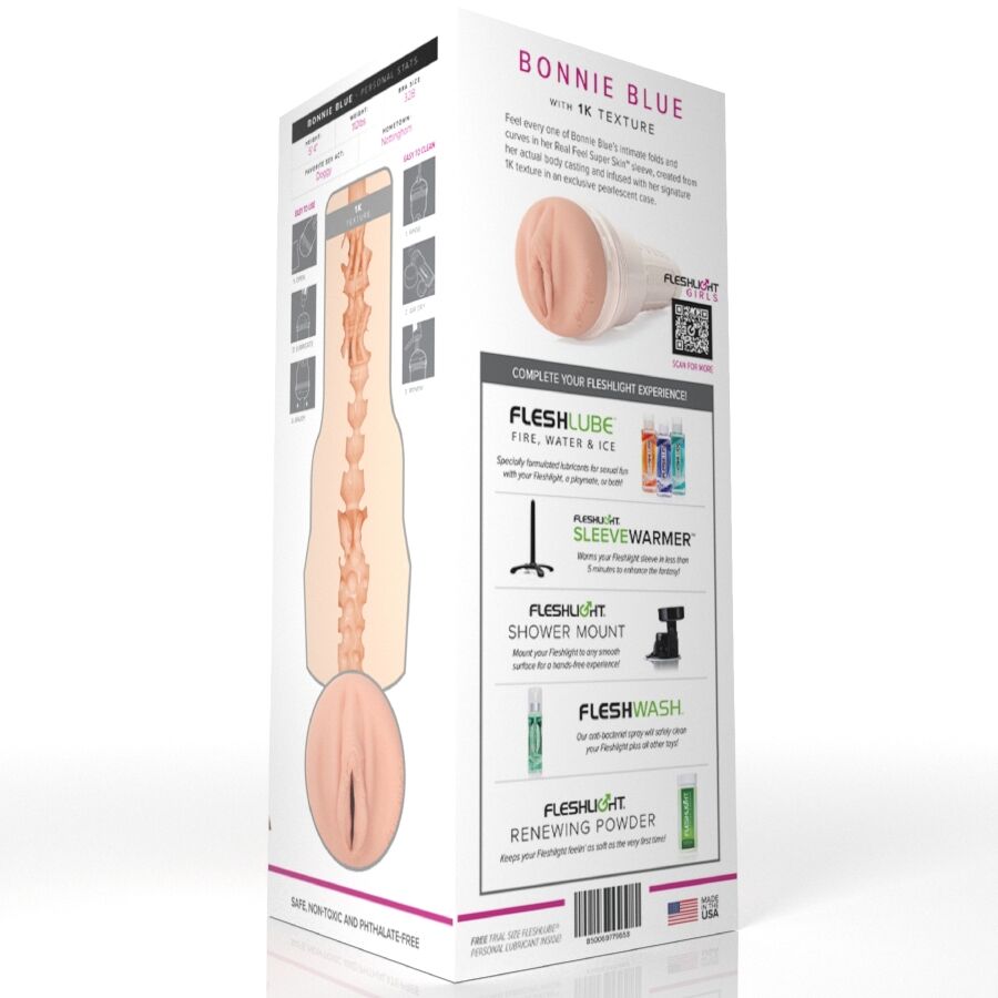 FLESHLIGHT GIRLS - BONNIE BLUE CON TEXTURA 1K VAGINA - Imagen 6