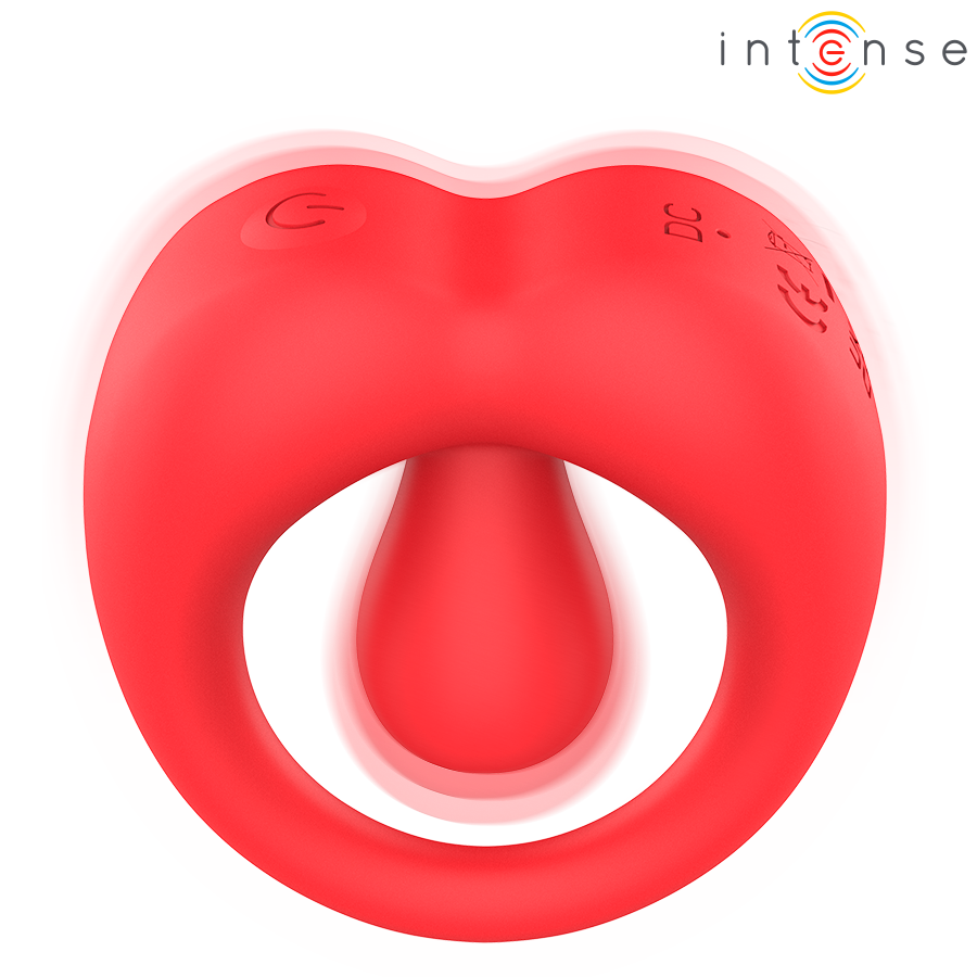 INTENSE - RUSSELL ANILLO VIBRADOR CON ESTIMULACIÓN DE CLÍTORIS ROJO - Imagen 2