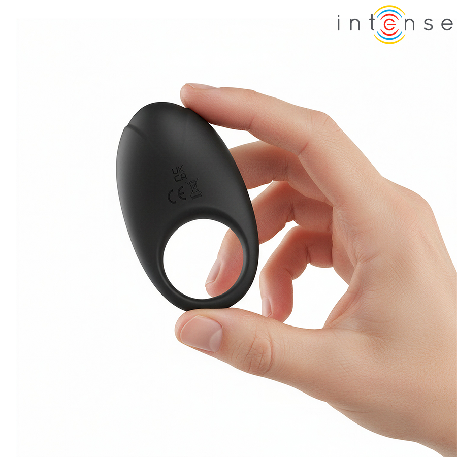 INTENSE - MERLOTTE ANILLO VIBRADOR CON ESTIMULACIÓN DE CLÍTORIS NEGRO - Imagen 7