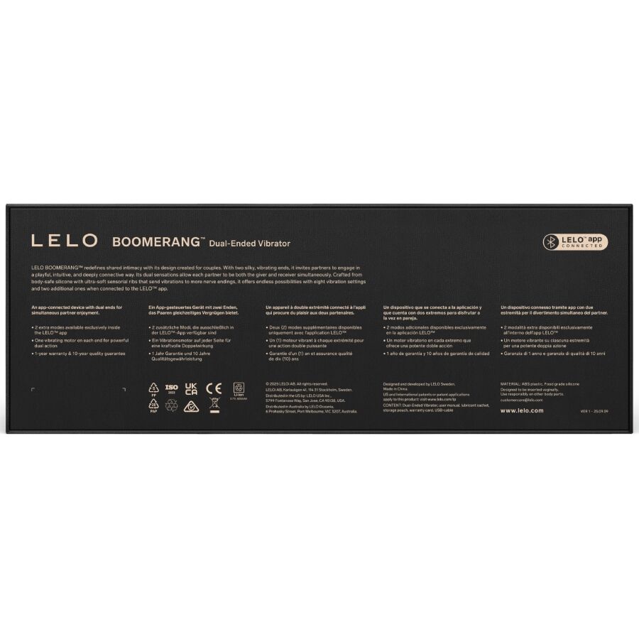 LELO - BOOMERANG VIBRADOR DE DOBLE EXTREMO MORADO - Imagen 5