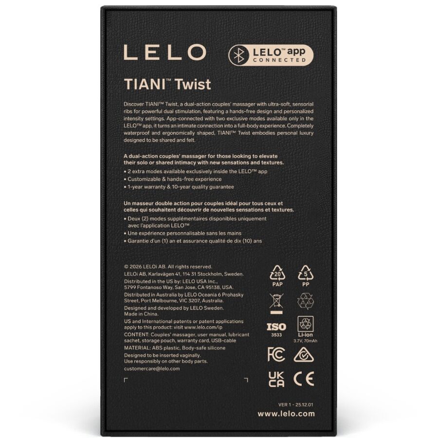 LELO - TIANI TWIST VIBRADOR PARA PAREJAS LAVANDA - Imagen 4