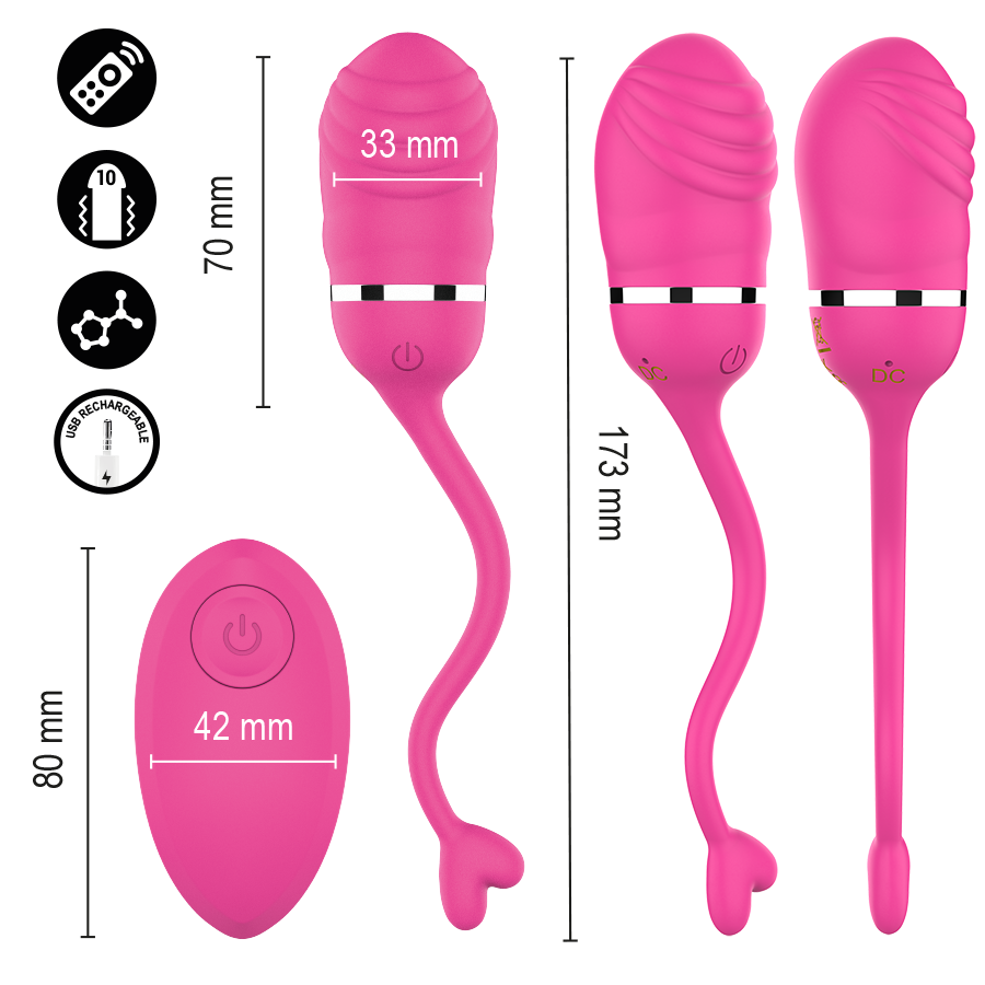 INTENSE - SOOKIE HUEVO VIBRADOR CON CONTROL REMOTO ROSA - Imagen 4