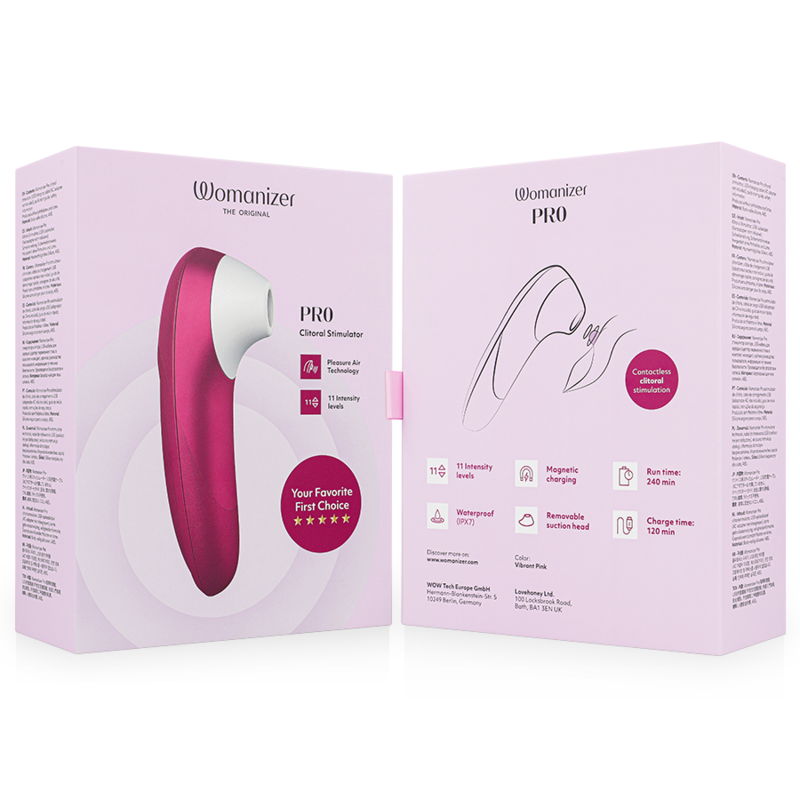 WOMANIZER - PRO VIBRANT ESTIMULADOR DE CLÍTORIS ROSA - Imagen 7