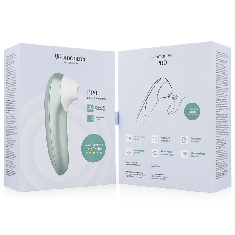 WOMANIZER - PRO VIBRANT ESTIMULADOR DE CLÍTORIS VERDE SALVIA - Imagen 7
