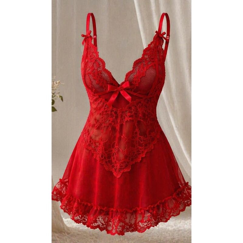 LIVCO CORSETTI FASHION - NUIT SET CAMISETA + PANTY ROJO 2028 S/M - Imagen 4