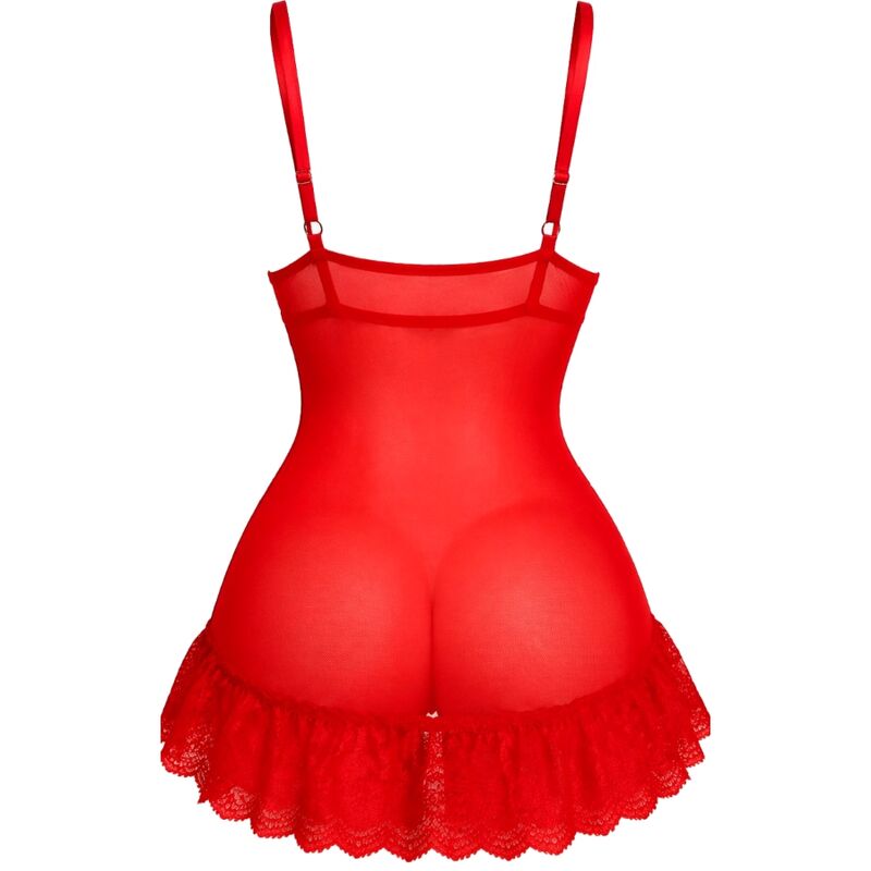 LIVCO CORSETTI FASHION - NUIT SET CAMISETA + PANTY ROJO 2028 L/XL - Imagen 3