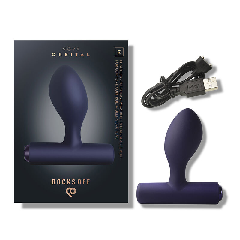ROCKS-OFF - NOVA ORBITAL PREMIUM PLUG ANAL RECARGABLE 16 FUNCIONES AZUL - Imagen 8