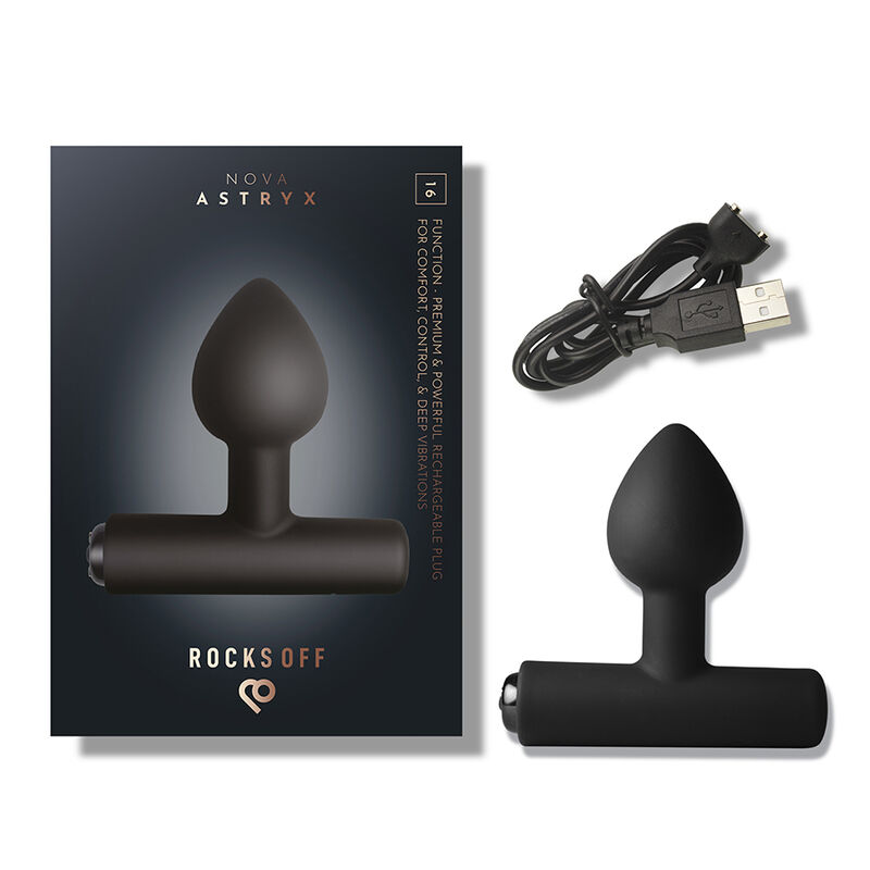 ROCKS-OFF - NOVA ASTRYX PREMIUM PLUG ANAL RECARGABLE 16 FUNCIONES NEGRO - Imagen 8