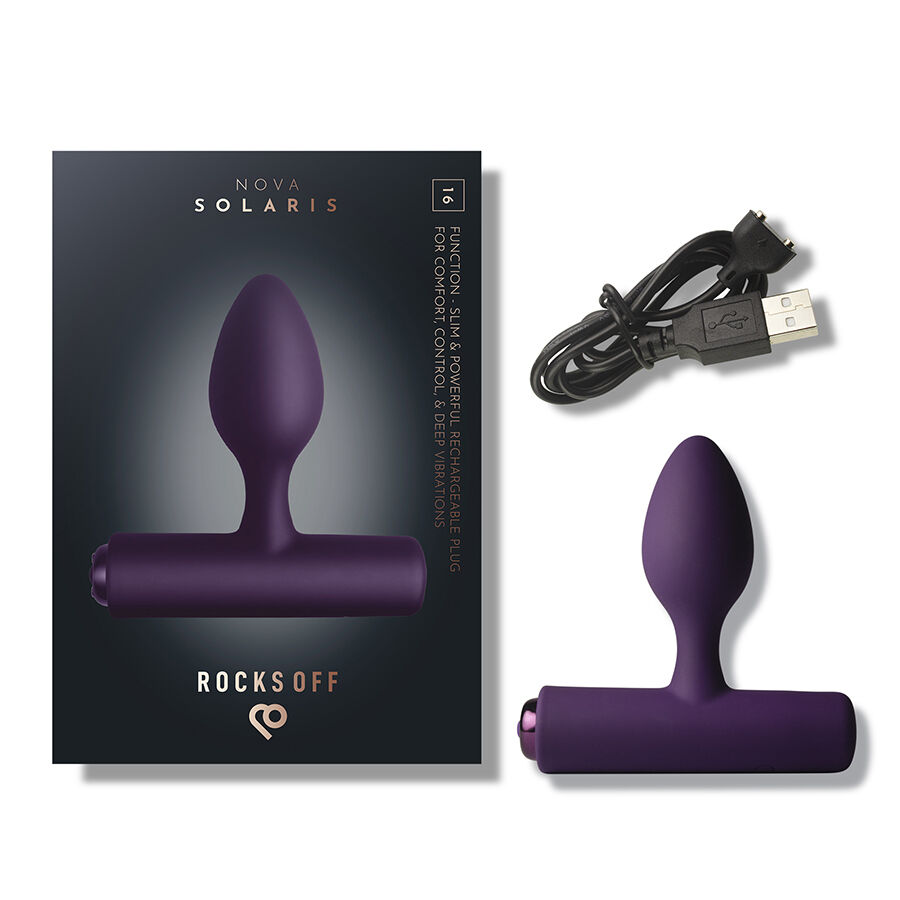 ROCKS-OFF - NOVA SOLARIS PLUG ANAL FINO RECARGABLE 16 FUNCIONES VIOLETA - Imagen 9