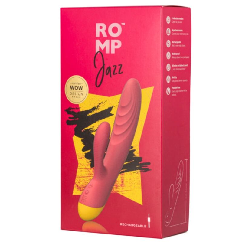 ROMP - JAZZ VIBRADOR RABBIT RECARGABLE ROJO - Imagen 5