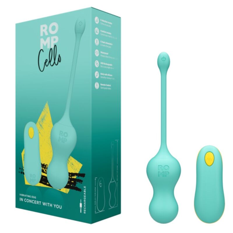 ROMP - CELLO HUEVO VIBRADOR MULTIFUNCIÓN TURQUESA CONTROL REMOTO - Imagen 6
