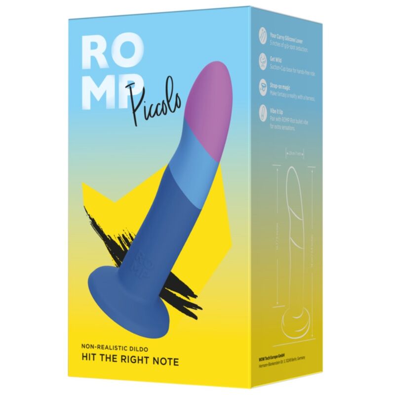 ROMP - PICCOLO DILDO SILICONA CON VENTOSA TRICOLOR 14 CM - Imagen 6