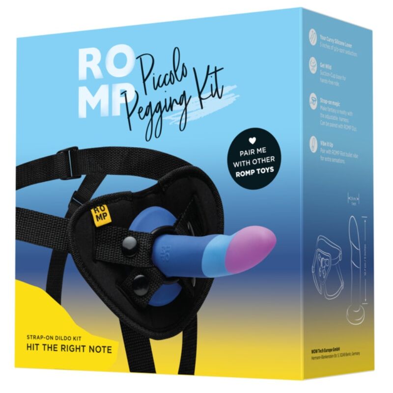 ROMP - PICCOLO ARNÉS + DILDO SILICONA CON VENTOSA TRICOLOR 14 CM - Imagen 6