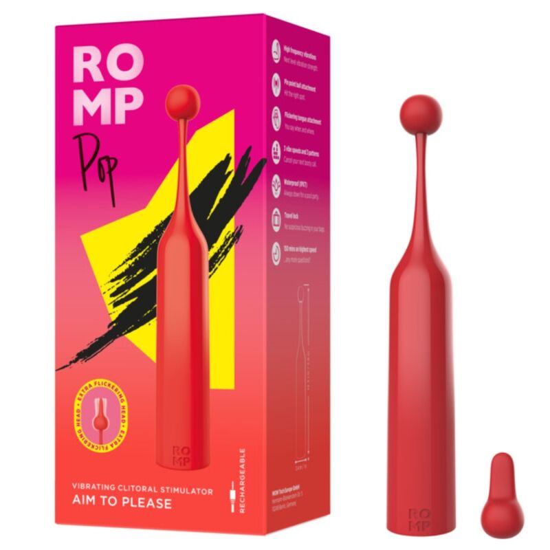 ROMP - POP ESTIMULADOR DE CLÍTORIS ALTA FRECUENCIA ROJO - Imagen 8
