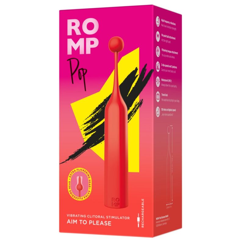 ROMP - POP ESTIMULADOR DE CLÍTORIS ALTA FRECUENCIA ROJO - Imagen 9