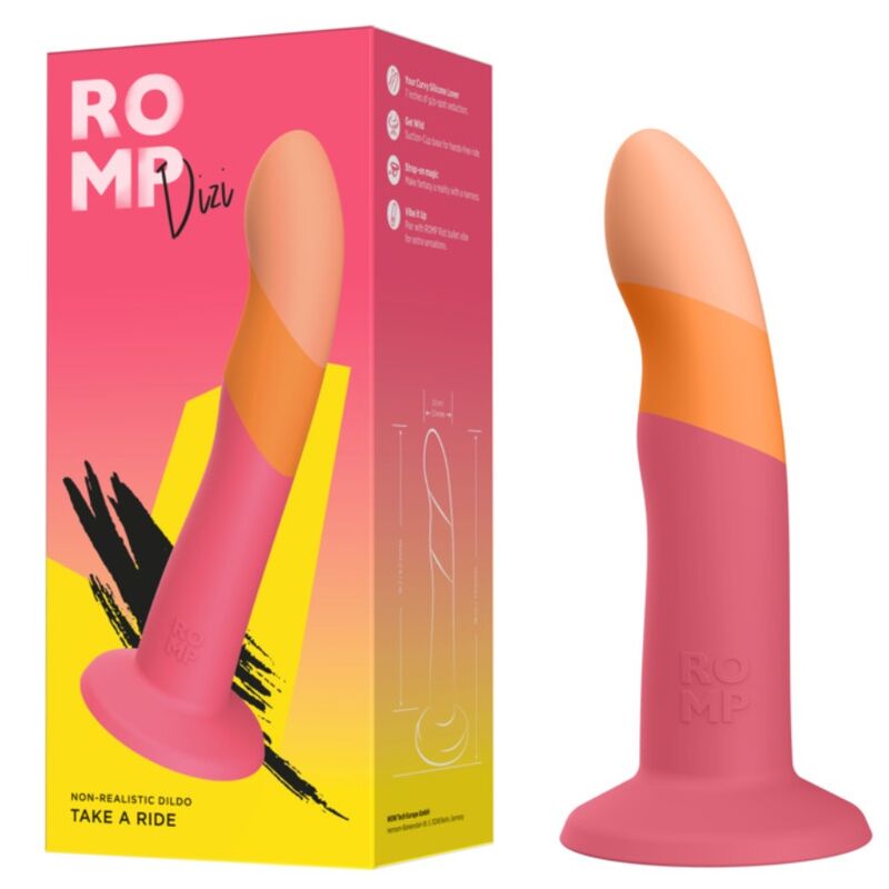 ROMP - DIZI DILDO SILICONA CON VENTOSA TRICOLOR 18 CM - Imagen 4
