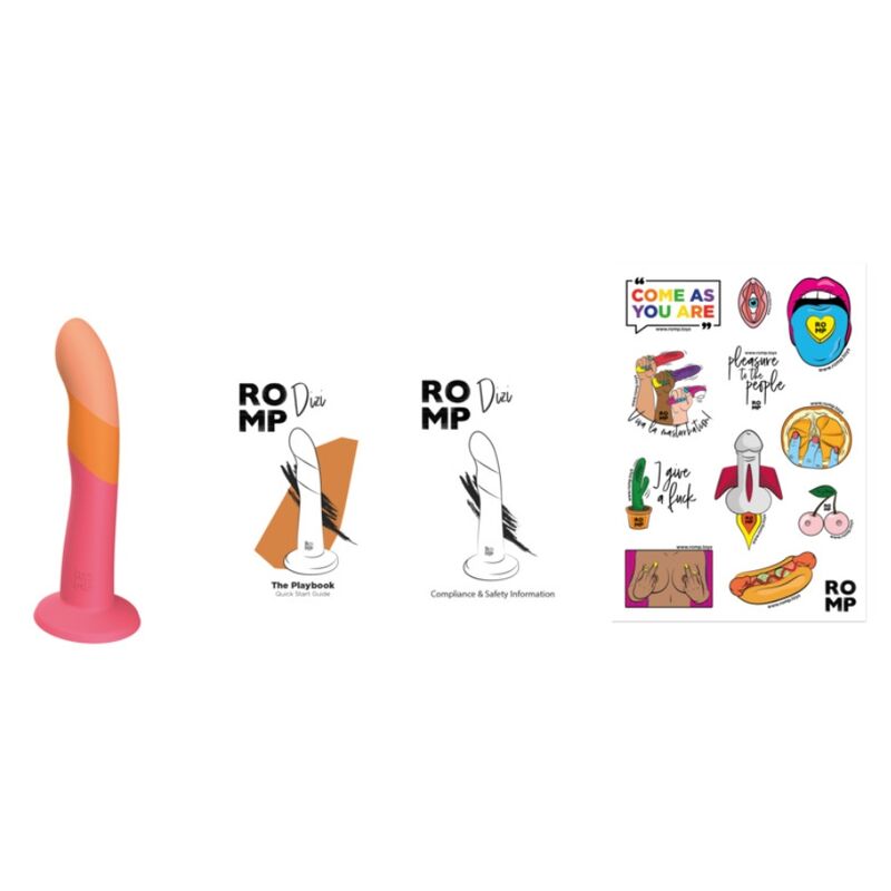 ROMP - DIZI DILDO SILICONA CON VENTOSA TRICOLOR 18 CM - Imagen 9