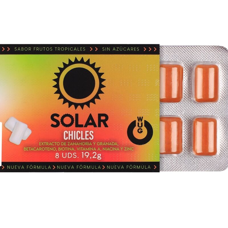 WUG Solar - El chicle que prepara tu piel para el sol BLISTER 8 UDS - Imagen 2