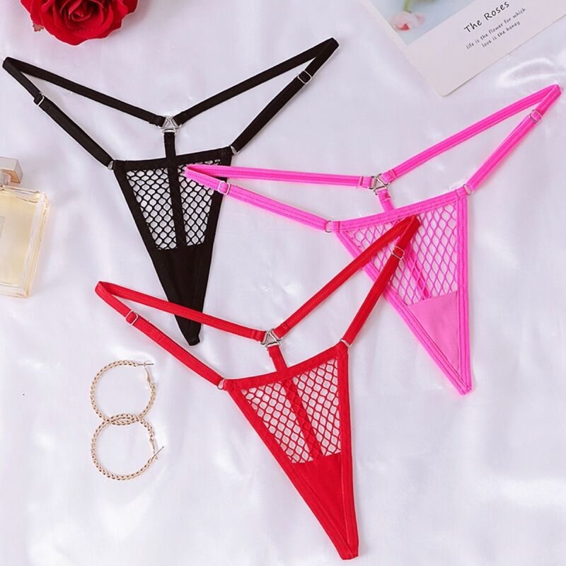 CHILIROSE - CR 4856 MICRO TANGA REJILLA ROSA NEÓN S/M - Imagen 4
