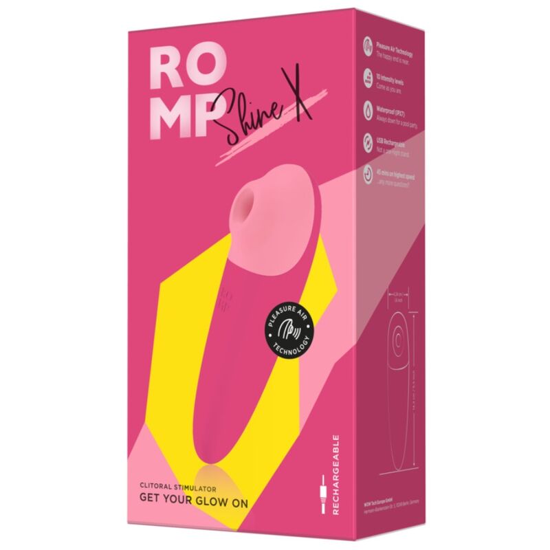 ROMP - SHINE X SUCCIONADOR DE CLÍTORIS 10 NIVELES ROSA - Imagen 11