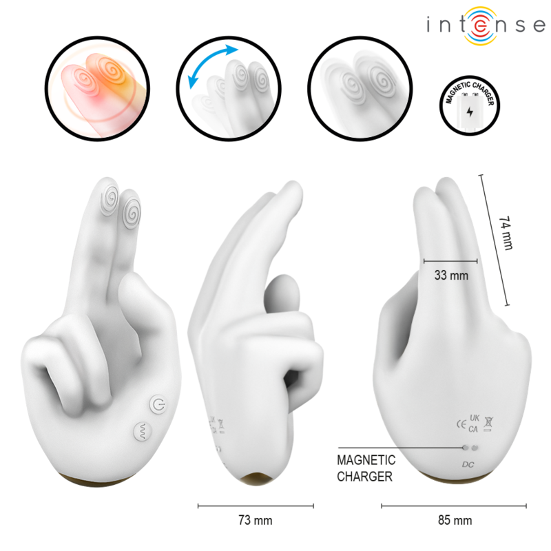 INTENSE - JIMMY ESTIMULADOR MULTIFUNCIÓN CON FORMA DE MANO, VIBRACIÓN Y CALOR - Imagen 3