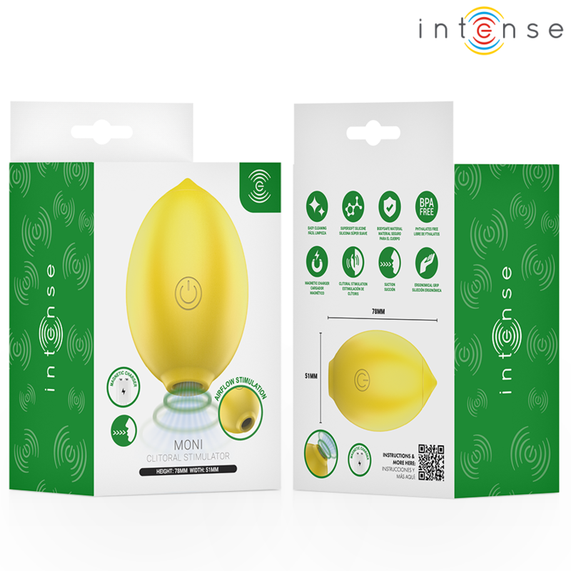 INTENSE - MONI ESTIMULADOR SUCCIONADOR DE CLÍTORIS LIMÓN - Imagen 9