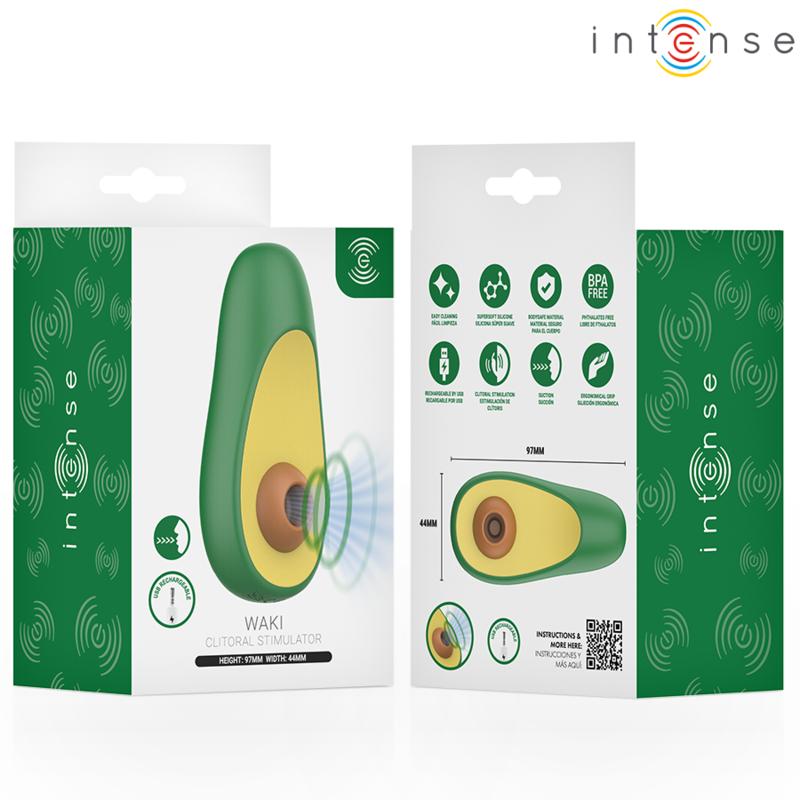 INTENSE - WAKI ESTIMULADOR SUCCIONADOR DE CLÍTORIS AGUACATE - Imagen 9