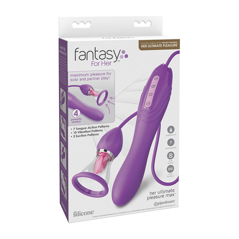 FANTASY FOR HER - ULTIMATE PLEASURE MAX MANGUERA DE SUCCIÓN CON LENGUA ESTIMULADORA MORADO - Imagen 5