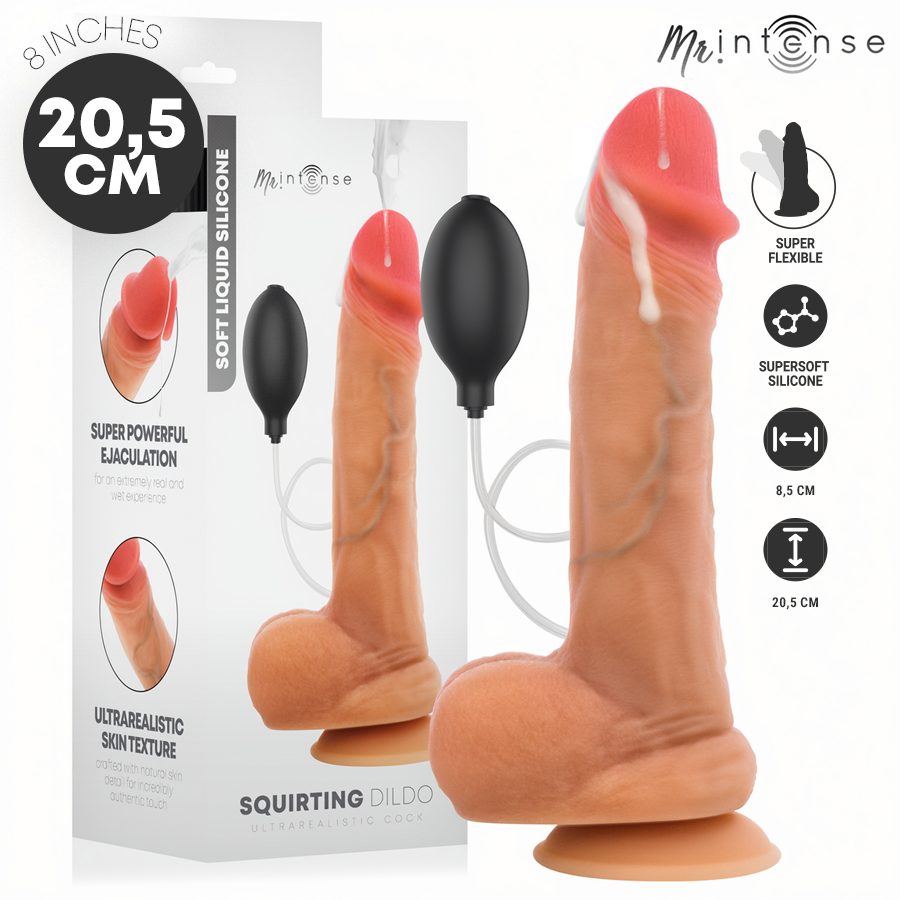 MR INTENSE - DANNY DILDO EYACULADOR SILICONA 20.5 CM -Ø- 4 CM