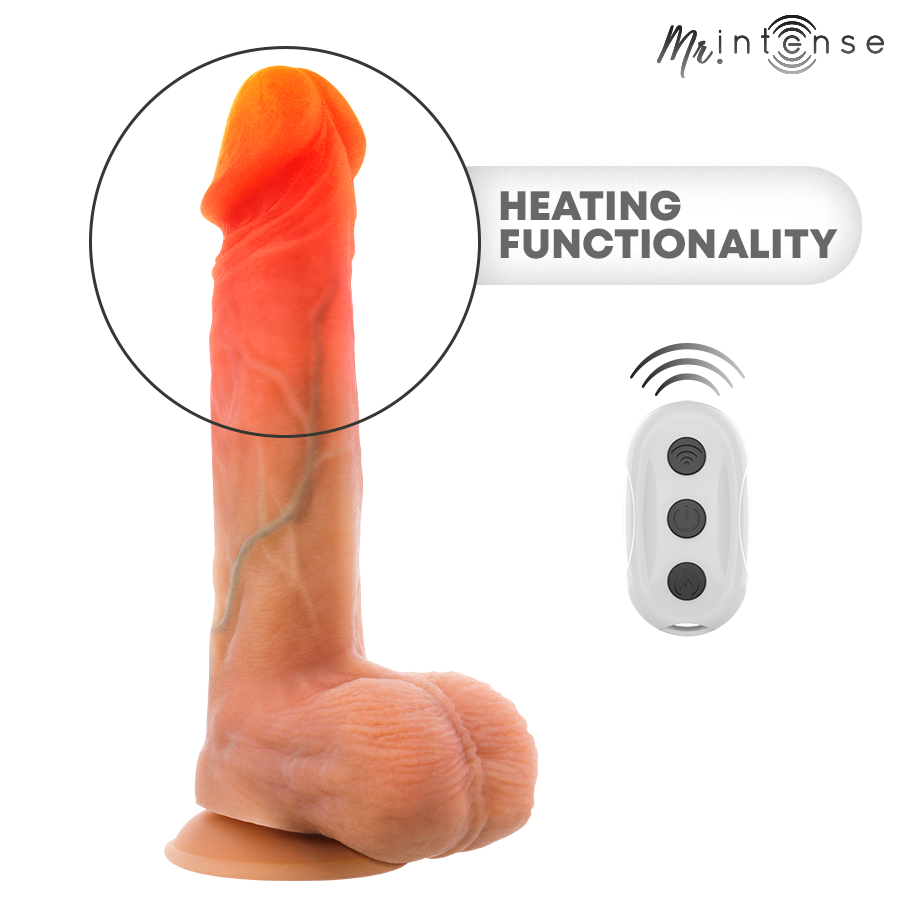 MR INTENSE - LOGAN DILDO VIBRADOR SILICONA CON EFECTO CALOR Y CONTROL REMOTO 20 CM -Ø- 4.1 CM - Imagen 8