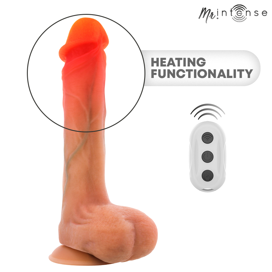 MR INTENSE - BRADLEY DILDO VIBRADOR SILICONA CON EFECTO CALOR Y CONTROL REMOTO 21 CM -Ø- 4.2 CM - Imagen 6