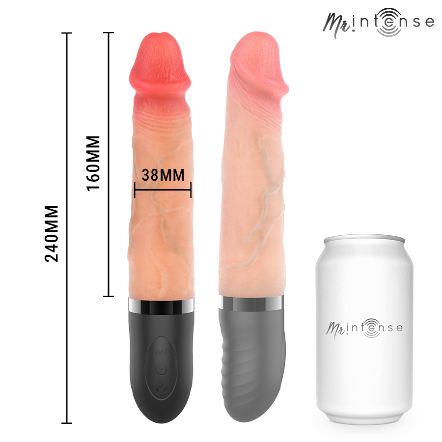 MR INTENSE - JEAN VIBRADOR UP&DOWN SILICONA CON EFECTO CALOR 24 CM -Ø- 3.8 CM - Imagen 5