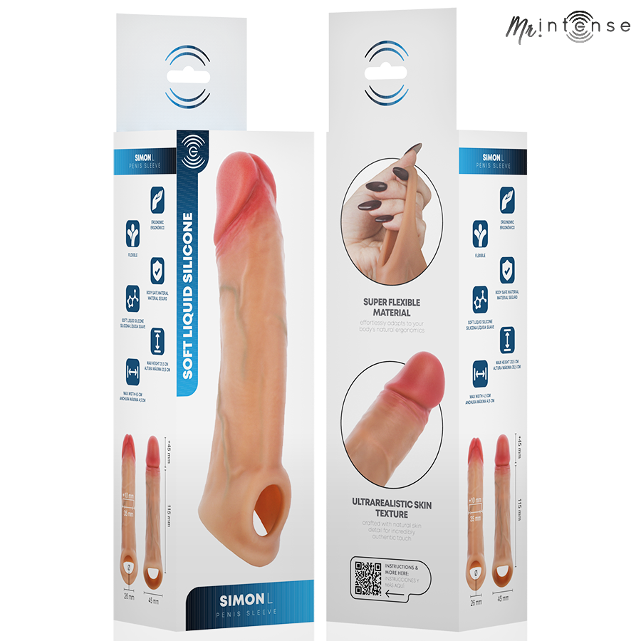 MR INTENSE - SIMON L FUNDA PARA PENE SILICONA 16 CM -Ø- 4.5 CM - Imagen 6
