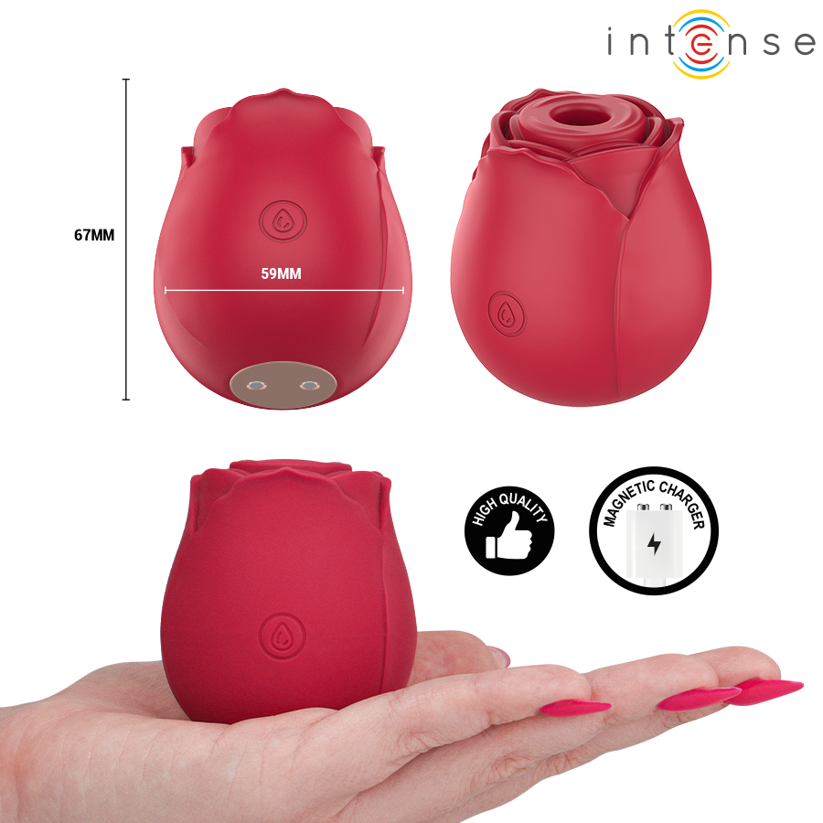 INTENSE - CAMELLIA ROSA SUCCIONADOR DE CLÍTORIS POR ONDAS BURDEOS - Imagen 3