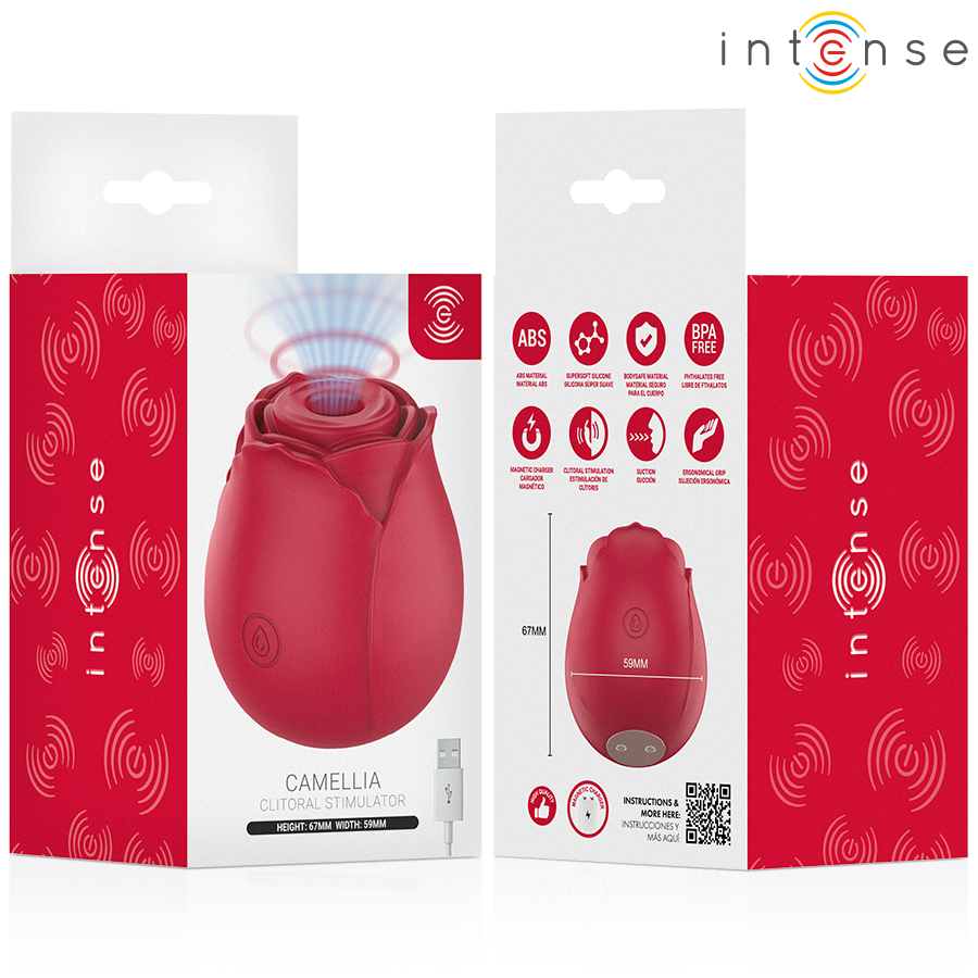 INTENSE - CAMELLIA ROSA SUCCIONADOR DE CLÍTORIS POR ONDAS BURDEOS - Imagen 6