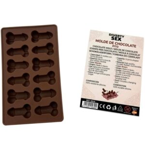 DIABLO PICANTE - MOLDE CHOCOLATE 12 PENES SILICONA PARA COLGAR ROJO