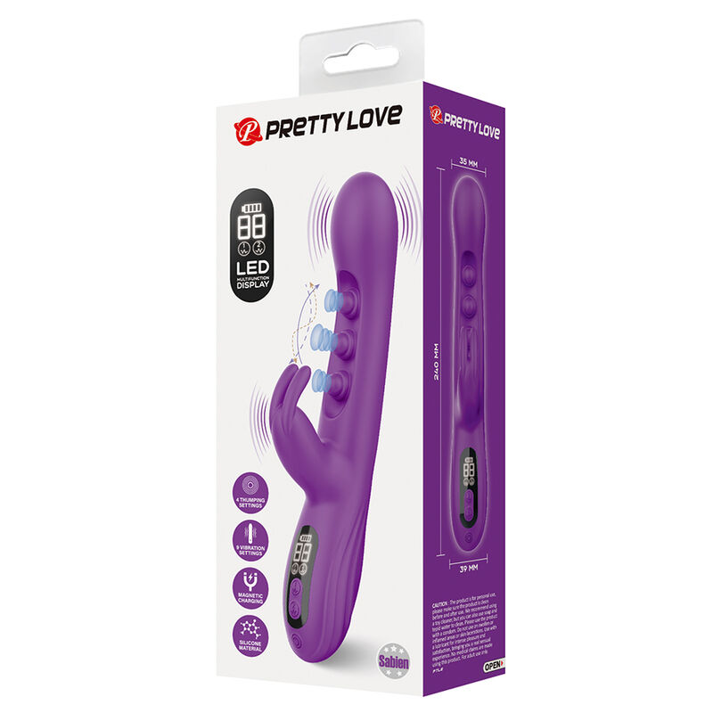 PRETTY LOVE - SABIEN VIBRADOR RABBIT CON ESTIMULACIÓN POR GOLPETEOS Y LED MORADO - Imagen 11