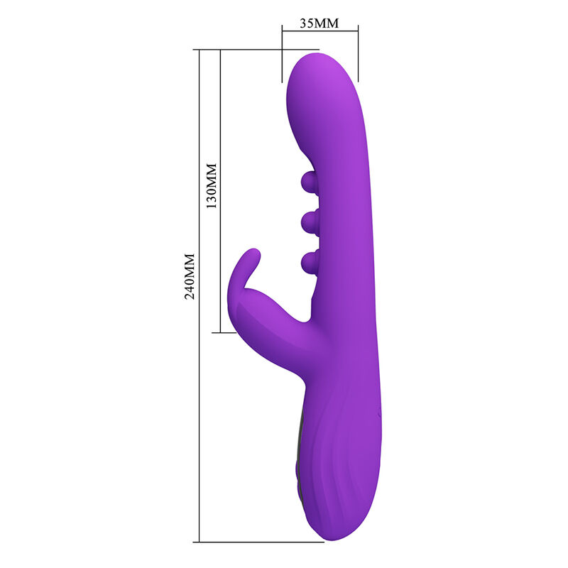 PRETTY LOVE - SABIEN VIBRADOR RABBIT CON ESTIMULACIÓN POR GOLPETEOS Y LED MORADO - Imagen 8